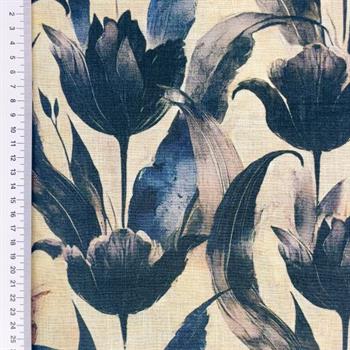 Viscose linen Digital print, Tulipan